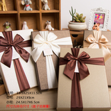 直销时尚大尺寸长方形单色蝴蝶结礼品包装盒情人节礼盒生日礼物盒