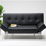 皮革沙发床日式小户型皮艺沙发床1.8米 可折叠客厅办公休闲双人
