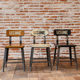美式乡村餐椅工业风餐椅LOFT复古做旧 休闲 咖啡酒吧椅个性靠背椅