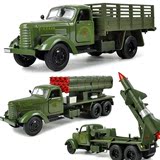 解放卡车军车北京212吉普回力 合金导弹发射车模型儿童玩具火箭炮