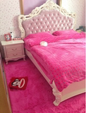 美式 长毛地毯 枚红色 儿童 满铺 卧室房间床边防滑地垫 80*160