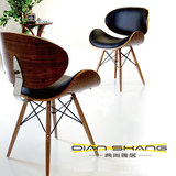 创意时尚Eames DSW 北欧伊姆斯实木皮革餐椅家用休闲职员电脑椅