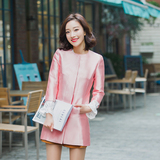 2016春装新款韩版修身中长款女式风衣女休闲工装大码长袖春款外套
