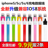 1米/2米/3米苹果5/5s苹果6/6plus ipad Air彩色面条数据线 加长
