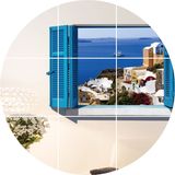 地中海假窗墙壁贴画 风景窗户客厅沙发餐厅3d仿真装饰背景墙贴