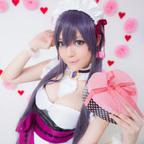 美立方 Love Live! 东条希 造型双马尾款灰紫色高温丝cosplay假发