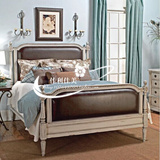 美式乡村实木雕花床 欧式法式复古做旧实木床 卧室别墅宜家软包床