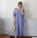 韩国代购新款时尚起义dahong 691918女装宽松连衣裙0625-0127