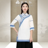 唐装女士夏装中国风民国风中式女装棉麻茶服改良旗袍上衣汉服古装