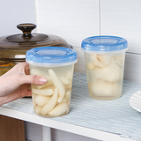 サンコープラスチック 透明 日本进口密封收纳食品塑料圆形保鲜盒