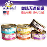 美国Wellness Core 无谷物猫罐猫罐头猫湿粮组合拼箱 156g*12罐
