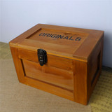 实木收纳箱收藏整理箱小木箱带锁箱子锁箱木质 复古 木盒杂物箱子