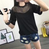 半袖女韩版夏装学生简约新款中长款大码短袖t恤女潮 女衫体恤上衣