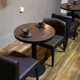 休闲咖啡厅桌椅 新款酒吧西餐厅圆桌子 热卖甜品奶茶店餐桌椅组合