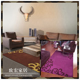 特价欧美简约现代大气高档咖啡紫色创意个性简欧地毯卧室茶几客厅