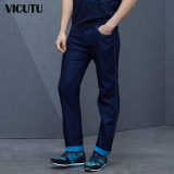 VICUTU/威可多男春休闲裤直筒小脚裤棉质修身版牛仔裤VRW14124866