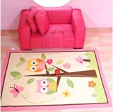 儿童房地毯韩式宜家客厅卧室床边毯可爱卡通爬行地垫100*142粉色