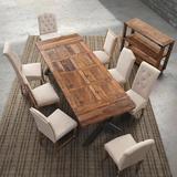 欧式现代简约餐厅长餐桌家用歺桌美式复古铁艺实木高档餐桌饭桌子