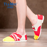 Tt&Mm/汤姆斯女鞋魔术贴2016夏季帆布鞋女韩版低帮布鞋平底鞋单鞋