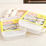 日本进口食品冷藏盒冰箱保鲜盒塑料密封收纳盒子不粘底冷冻饺子盒