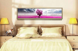 网屏卧室床头挂画客厅有框画现代温馨酒店花卉风景横幅壁画装饰画