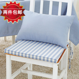 地中海简约宜家风 小格子餐椅垫 纯棉色织坐垫 优质海绵垫 座椅垫