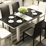 餐桌 餐桌椅组合 伸缩餐桌钢化玻璃餐桌 折叠简约大小户型餐台