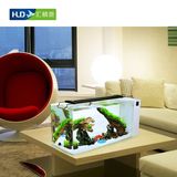 超白鱼缸水族箱 80 创意侧滤长方形热带屏风生态金水草玻璃鱼缸