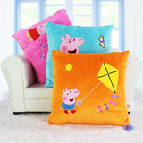 正版粉红猪小妹乔治佩佩猪毛绒玩具暖手抱枕插手午睡枕沙发靠垫