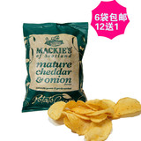6袋包邮 英国进口食品 哈得斯MACKIE'S 薯片 切达奶酪洋葱味40g