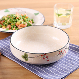 素宝 汤碗陶瓷大号创意酒店家用微波炉适用大面碗日式手绘餐具