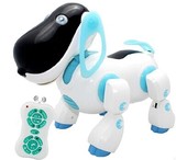 智能电动机器狗儿童遥控玩具机器狗语音对话智能对话玩具 大号蓝