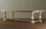 欧式餐桌实木餐桌椅组合4-6人美式复古做旧实木餐桌子饭桌会议桌