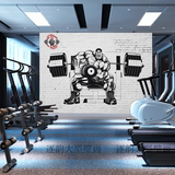 定做健身房壁纸健身馆墙纸体育运动主题大型壁画肌肉猛男背景墙画