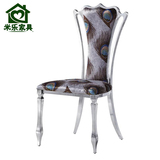 不锈钢餐椅现代简约家居椅子时尚酒店客厅餐桌椅组不锈钢皮布艺椅