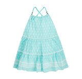 英国代购mothercare正品童装16夏女童蓝色花朵层叠吊带连衣裙