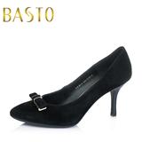 BASTO/百思图秋季专柜同款羊皮尖头细跟浅口女单鞋女鞋TPB60CQ5