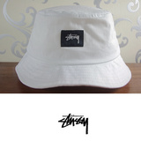 Stussy bucket hat 经典logo 白色渔夫帽 盆帽 遮阳帽 男女帽