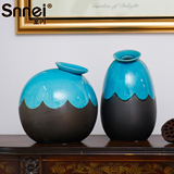 Snnei 欧式彩色陶瓷花瓶摆件 客厅玄关花插花器