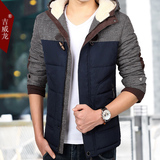 2015冬装棉衣男潮青年学生短款修身连帽大码加厚棉袄棉服冬季外套