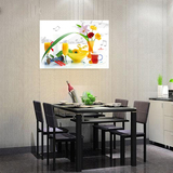 画饭厅厨房无框画单幅水果壁画墙画酒杯现代简约餐厅装饰画卧室挂