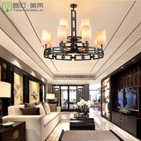新中式铁艺吊灯 现代中式复古简约客厅灯新古典风格卧室书房吊灯
