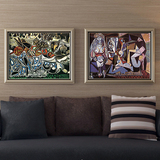 毕加索抽象现代艺术 现代客厅卧室玄关风景装饰画 帆布无框画