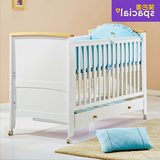 笑巴喜婴儿床实木多功能宝宝床白色环保油漆儿童床少年床新款上市