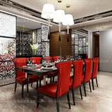 新中式酒店会所餐厅餐桌椅包间餐椅 样板房别墅餐厅整套家具