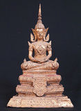美国代购 古董雕塑佛像Thai 泰国青铜 大型镀金 收藏 雕像