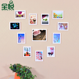 全悦 实木照片墙 12框心形相片墙创意组合相框 爱情照片墙12SM111