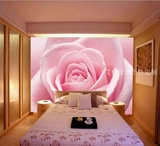 特价卧室壁画艾佳墙纸无缝墙布婚房背景壁纸酒店墙画3D立体玫瑰花