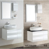 现代简约PVC浴室柜洗面台、新款挂墙式凤凰石台面浴室柜组合