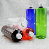 500ml（毫升）铝盖平肩瓶 圆瓶 PET环保塑料瓶 化妆瓶  大瓶子